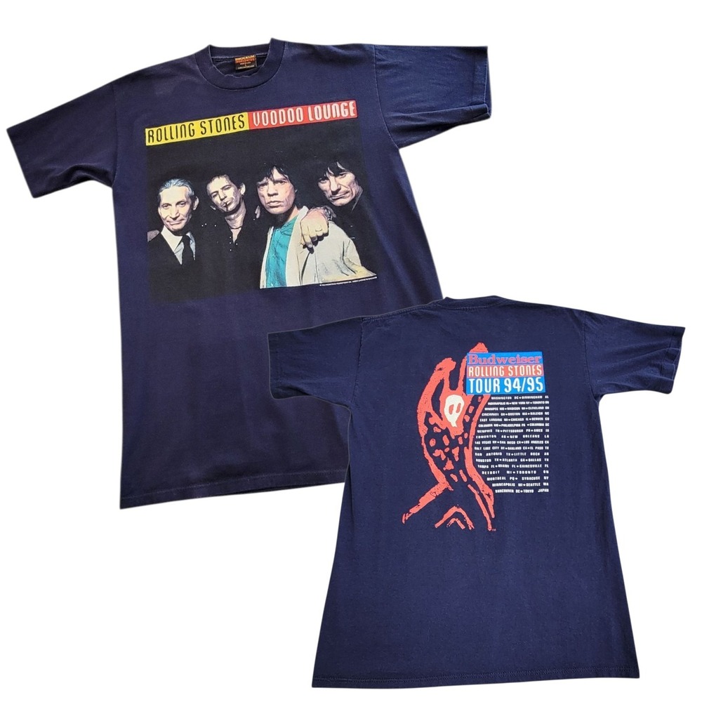 Vtg 1994 Rolling Stones Voodoo Lounge T‎ Shirt Large Concert Tour Double Sided